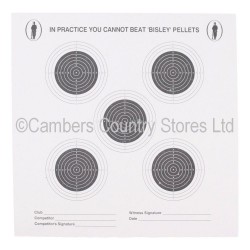 Bisley Double Sided Five & One Bull Targets 25 Pack